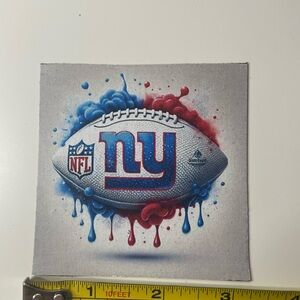 New York Giants NFL Wall Art - Blue & Red Football Canvas